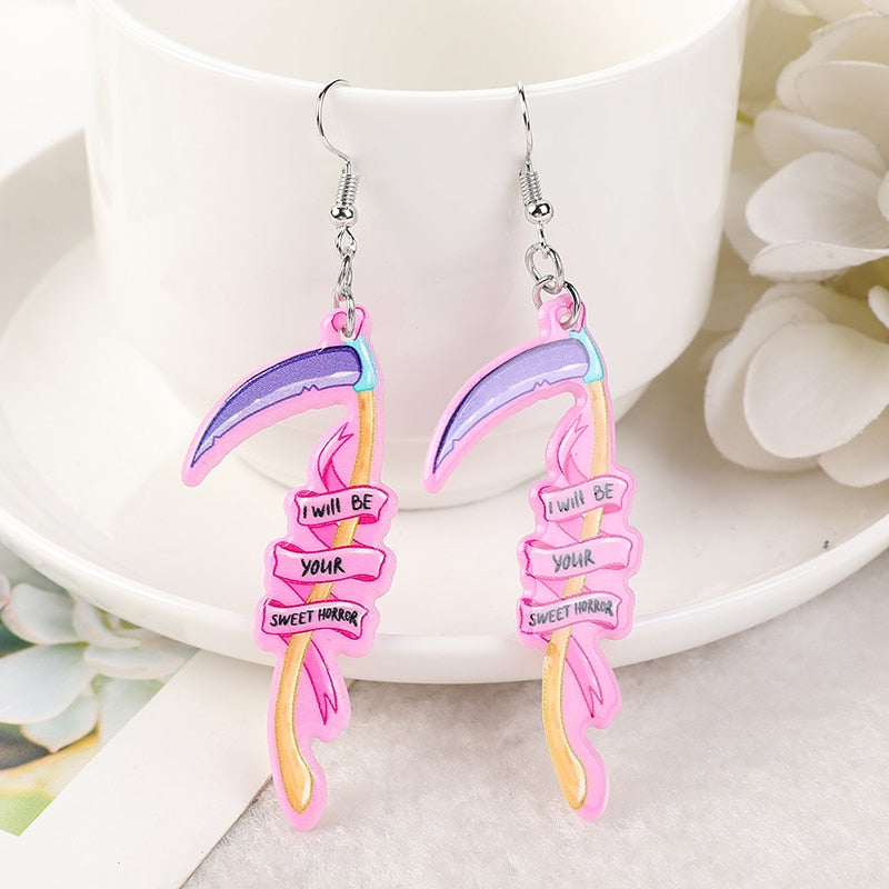 Women’s pink Scythe earrings