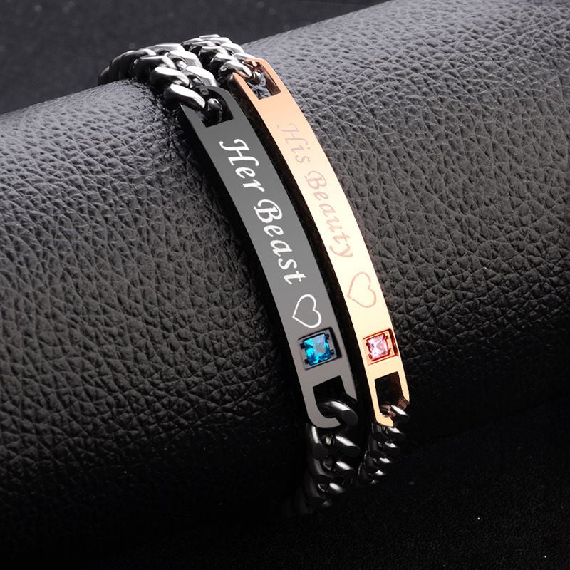 Couple’s her beast his beauty matching bracelets