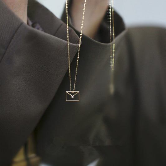 Gold Envelope Necklace
