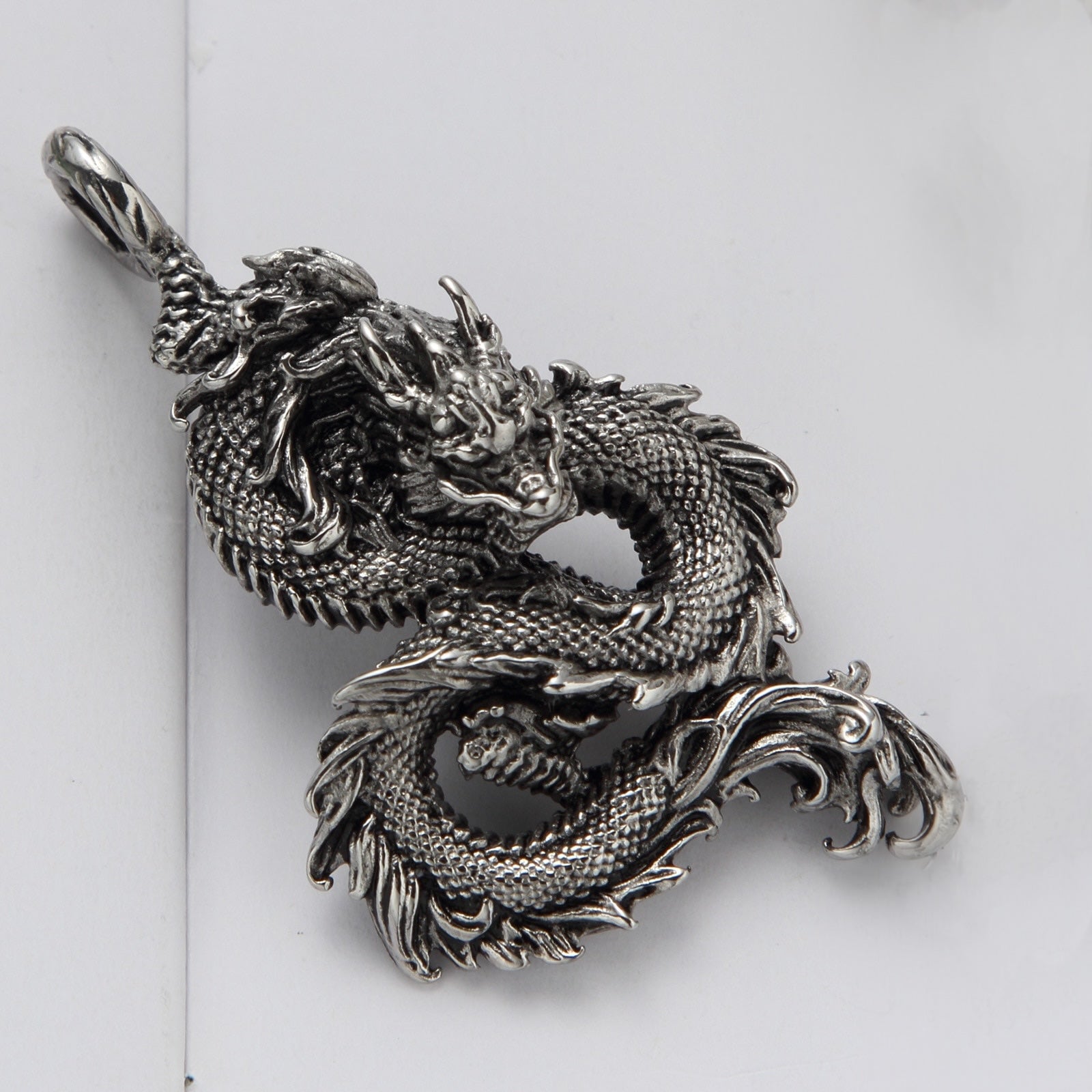 Men Silver Dragon Necklace