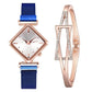 Women’s blue and white watch and bracelet set