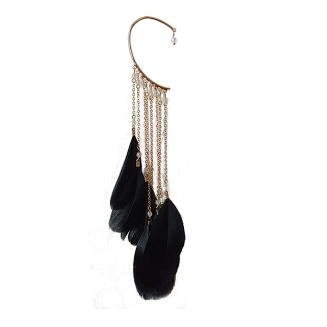 Women’s black cuff earring