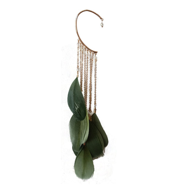 Women’s green cuff earring